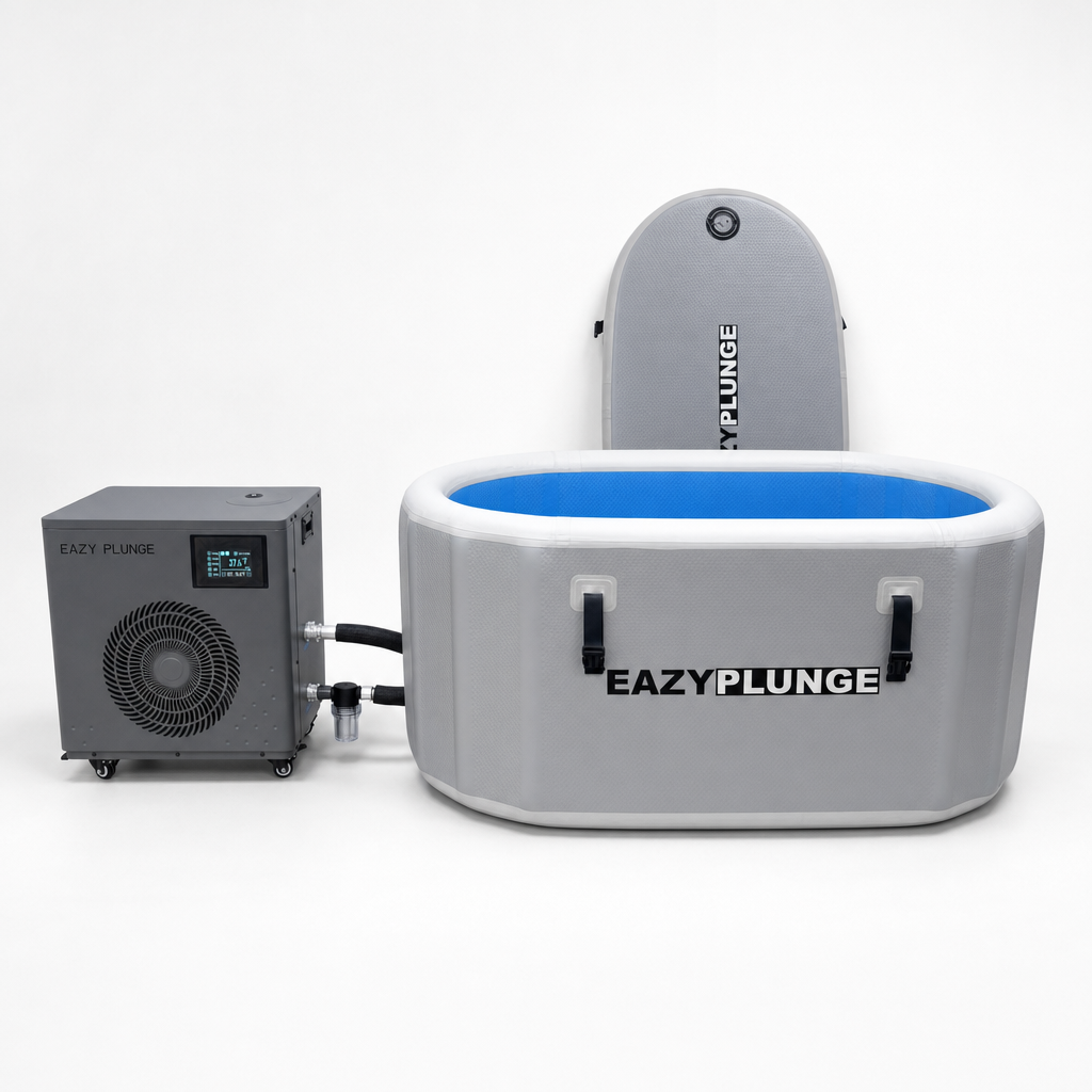 The complete Eazy Cold Plunge with XL tub, chiller and lid.